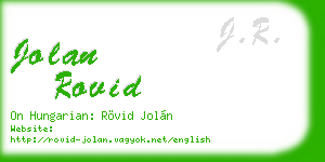 jolan rovid business card