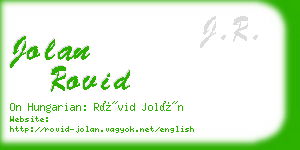 jolan rovid business card